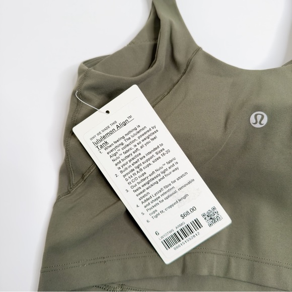 NWT Lululemon Align Tank Top Size 6 Army Green - Picture 3 of 7